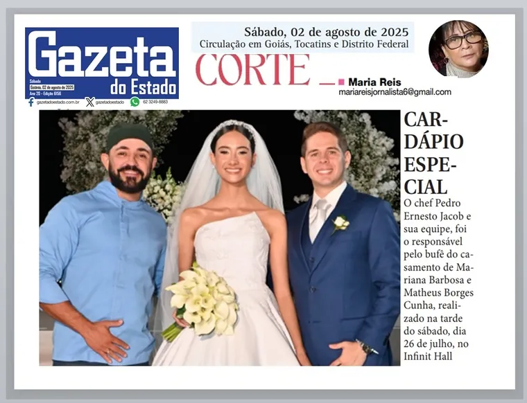 Matéria da Gazeta do Estado sobre o bufê de casamento do Chef Pedro Ernesto