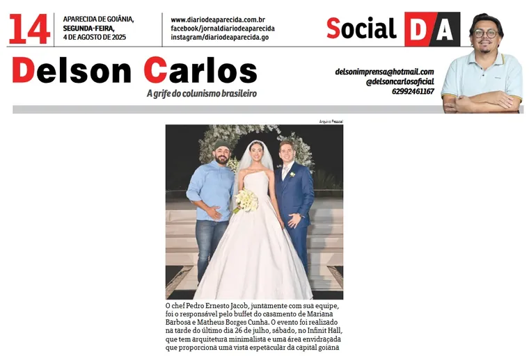 Matéria Diário de Aparecida sobre o Chef Pedro Ernesto