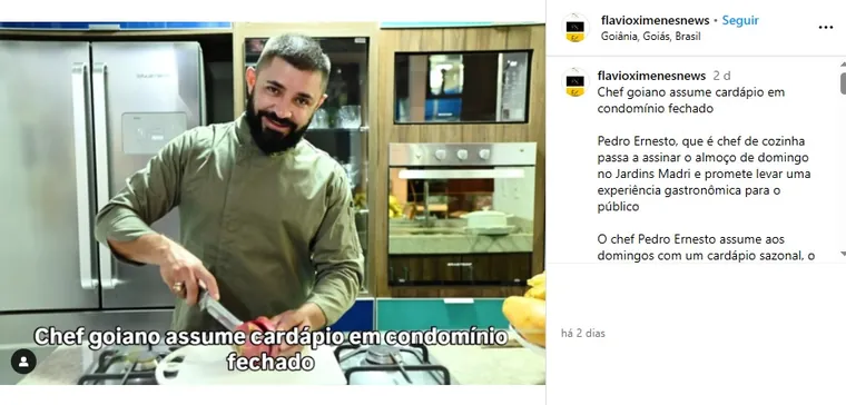 Matéria Flávio Ximenes sobre o Chef Pedro Ernesto